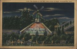 The Rapids at Old Mill, Idora Park at Night, Youngstown, Ohio Postcard Postcard Postcard