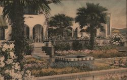 Garden at Main Building, Paradise Inn Postcard