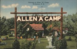 Entrance to Allen "A" Camp Wolfeboro, NH Postcard Postcard Postcard