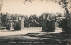 The President's Gate, Bowdoin College Postcard