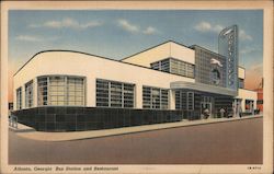 Bus Station and Restaurant Postcard