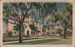 Pugsley and Mayflower Halls, Girls' Dormitories, Rollins College Postcard