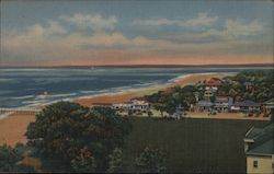 Bird's Eye View of St. Simons Village, Showing the Ocean, St. Simons Island Brunswick, GA Postcard Postcard Postcard