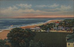 Bird's Eye View of St. Simons Village, Showing the Ocean, St. Simons Island Postcard