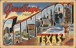 Greetings from Galveston Texas Postcard