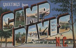 Greetings from Camp Davis, N.C. Holly Ridge, NC Postcard Postcard Postcard