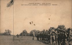 Evening Retreat, Camp Rotary. Boy Scouts of America Crawfordsville, IN Postcard Postcard Postcard