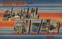 Greetings from Fall River, Mass. Massachusetts Postcard Postcard Postcard