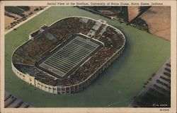 Aerial View of Stadium, University of Notre Dame Indiana Postcard Postcard Postcard