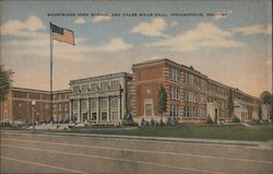 Shortridge High School and Caleb Mills Hall Postcard