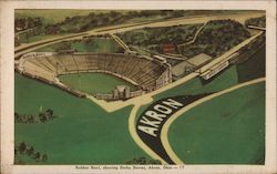 Rubber Bowl, Showing Derby Downs Akron, OH Postcard Postcard Postcard