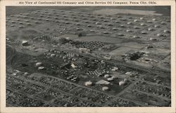 Air View of Continental Oil Company and Cities Service Oil Company Postcard