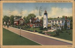 Lighthouse and Officers Quarters Postcard