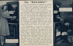 The Mailomat is a coin-operated U.S. mailbox for people who letters to mail -- and no stamps. Postcard