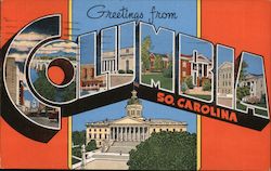 Greetings from Columbia So. Carolina Postcard