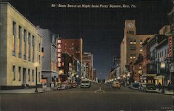 State Street and Night from Perry Square Postcard