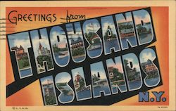 Greetings from Thousand Islands, N.Y. Postcard