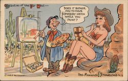 Beauties Of The Far West Does It Bother You To Have Somebody Watch While You Paint? Comic By Reg Manning Postcard