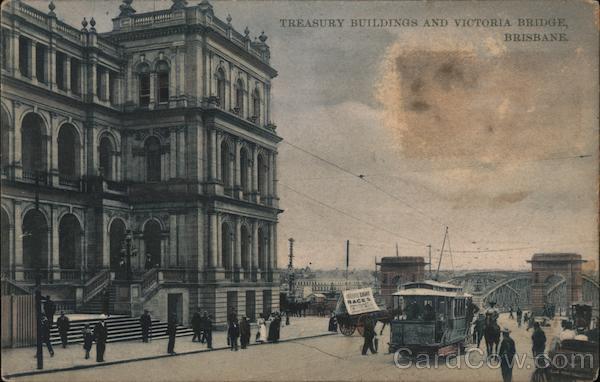 Treasury Buidings and Victoria Bridge Brisbane Australia