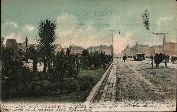St Kilda Road showing Burns Statue Melbourne Australia