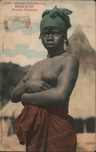 Afrique Occidentale Etude Femme Soussou South Africa Postcard