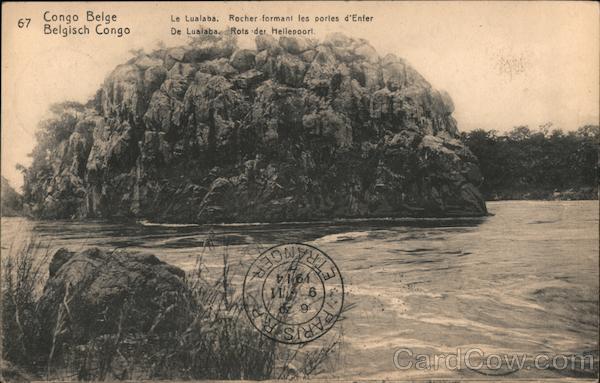 Rocher Formant les Portes d'Enter Lualaba Belgian Congo