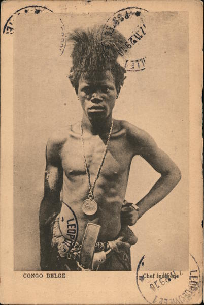 Chef Indigene, Congo Belge Belgian Congo Africa