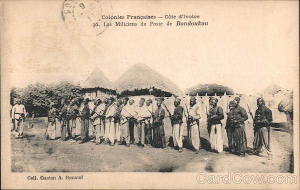 French Colony - the Bondoukou postal militia Ivory Coast