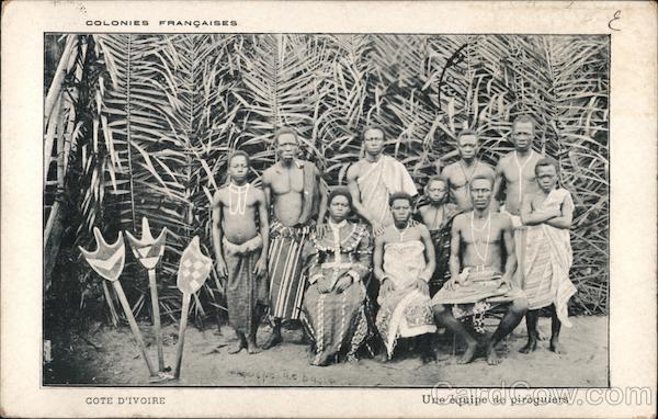 Colonies Francaises, Cote D'Ivore, Une equipe de piroguiers Ivory Coast