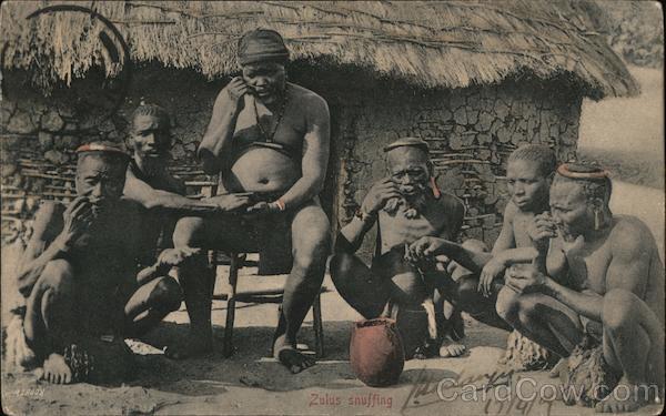 Zulu Men Using Snuff Africa