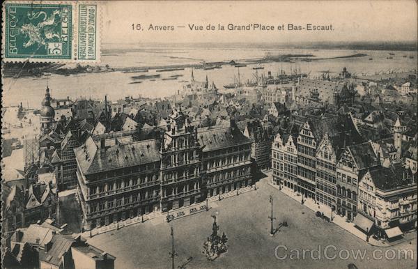 View of the Grand Palace and Bas-Escaut Antwerp Belgium