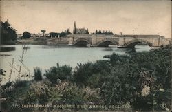 "Tis Sabbath Morn" Macquarie river & Bridge, Ross Tas Postcard
