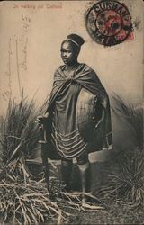 In walking out costume, Zulu? South Africa Postcard Postcard Postcard