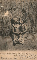 "Yes, we shall," and they did. (zulu Boy and Girl). Africa Postcard Postcard Postcard