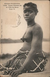 Nude Jeune Femme de la Cote de Kroo Africa Postcard Postcard Postcard