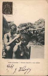 Femmes Baoules a Leur Toilette Ivory Coast Africa Postcard Postcard Postcard
