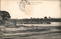 Commercial Wharf - French West Africa Abidjan, Ivory Coast Postcard Postcard Postcard