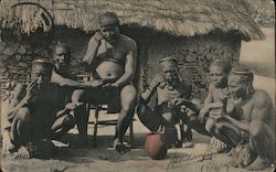 Zulu Men Using Snuff Postcard