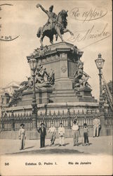 Statue of Pedro I, Tiradentes Square Rio de Janeiro, Brazil Postcard Postcard Postcard