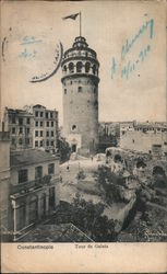 Constantinople Tour de Galata Istanbul, Turkey Greece, Turkey, Balkan States Postcard Postcard Postcard