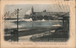 Morro Castle & Molecon Promenade. a Stormy Day Postcard