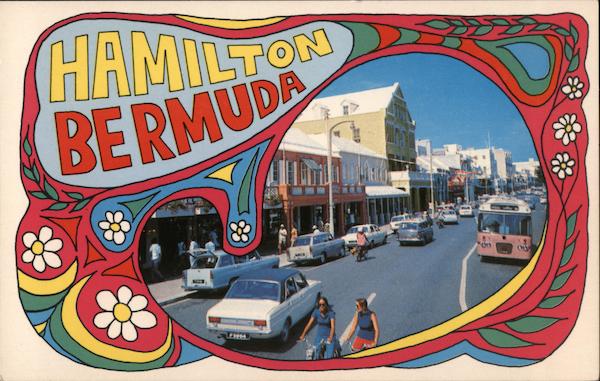 View of Front Street Hippie Psychedelic Hamilton Bermuda