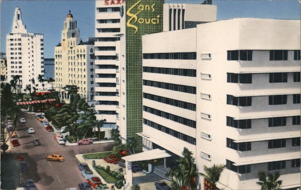 Luxurious Ocean Front Hotels along Collins Avenue Miami Beach Florida