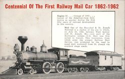 Centennial of the First Railway Mail Car 1862-1962 Postcard