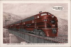 6000 HP Diesel Locomotive, General Motors Postcard