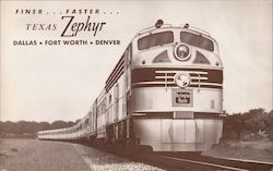 Texas Zephyr Trains, Railroad Postcard Postcard Postcard