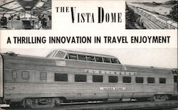 The Vista Dome, Burlington Route Trains, Railroad Postcard Postcard Postcard