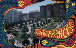 Union Square - Hippie Psychedelic San Francisco, CA Postcard Postcard Postcard