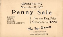 Armistice Day Penny Sale, The Top Drawer Postcard