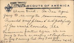 Correspondence Card From Boy Scouts of America Postcard